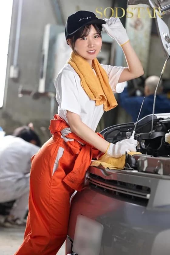 実家の自動車整備工場で働く男性社員たちの性欲も世話する26歳女性整備士 柴崎はる サンプル1
