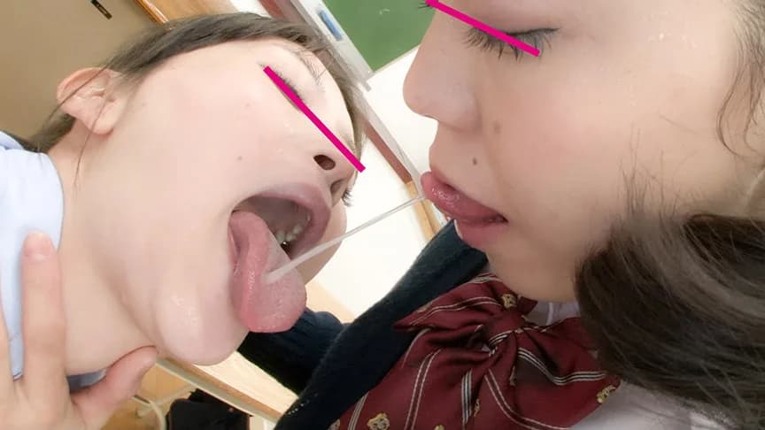 レズキス女子○生 舌と唾液が濃蜜に絡み合う顔舐め接吻 サンプル3